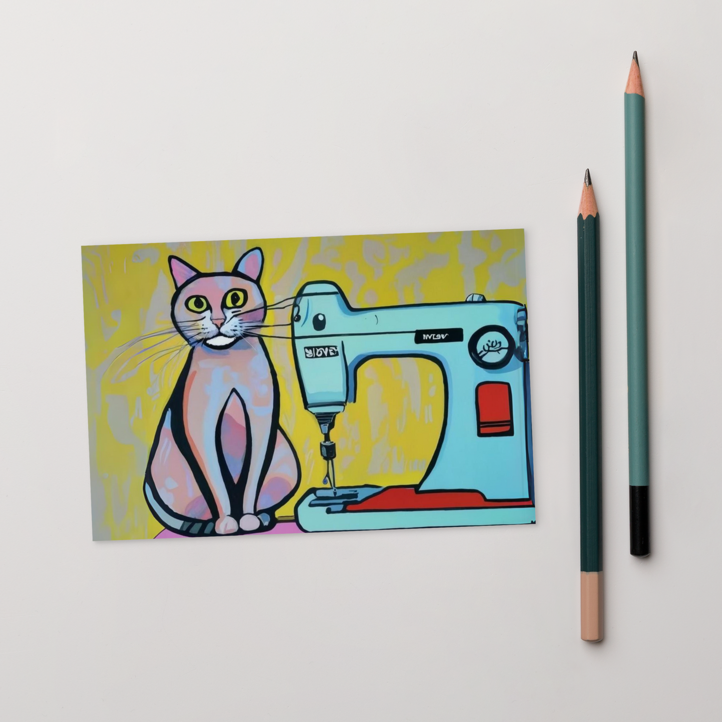 Sewing Cats 8 Postcard