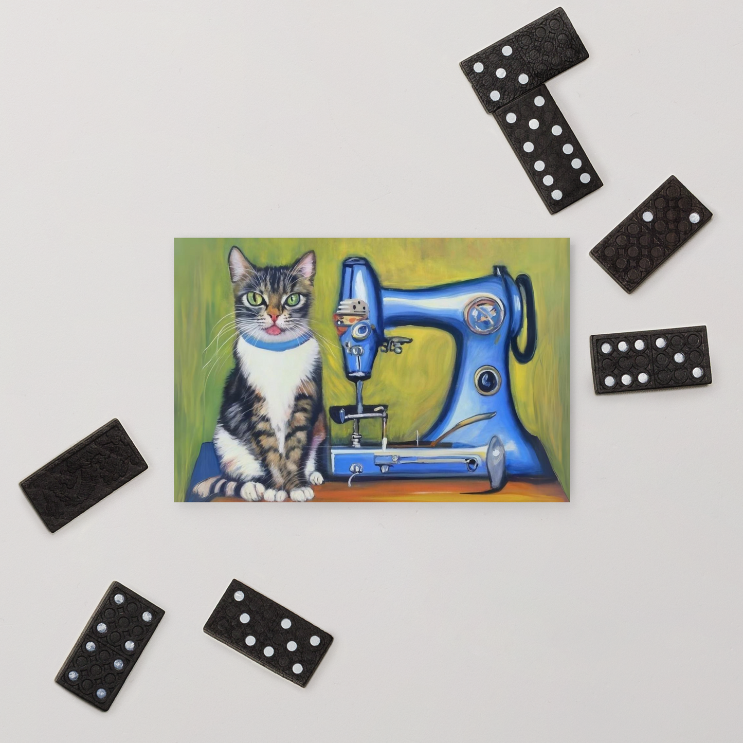 Post Card with "Sewing Cat" design - The Perfect addition to a gift or a thoughtful written note to a friend.