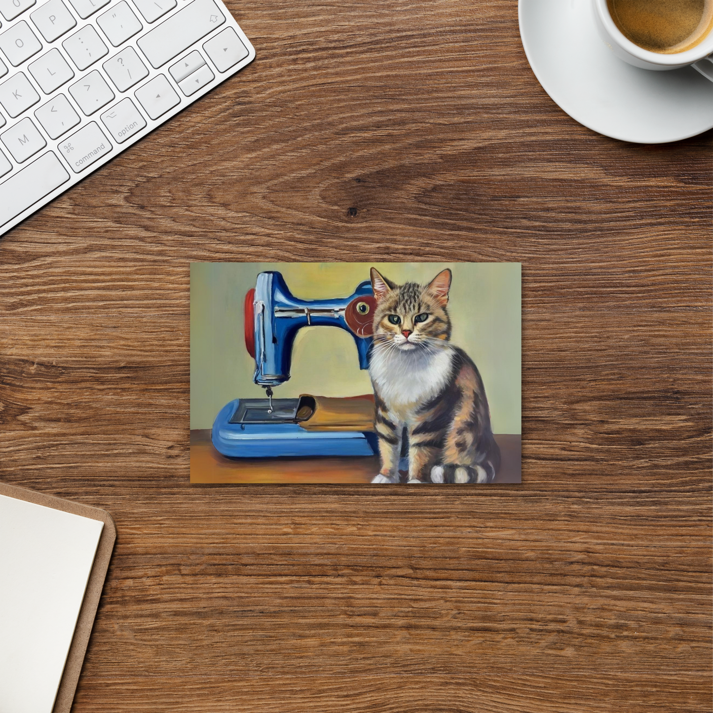 Post Card with "Sewing Cat" design - The Perfect addition to a gift or a thoughtful written note to a friend.