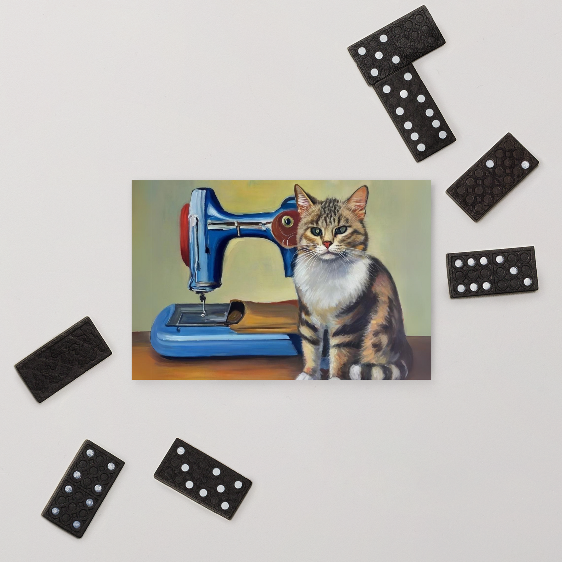 Post Card with "Sewing Cat" design - The Perfect addition to a gift or a thoughtful written note to a friend.