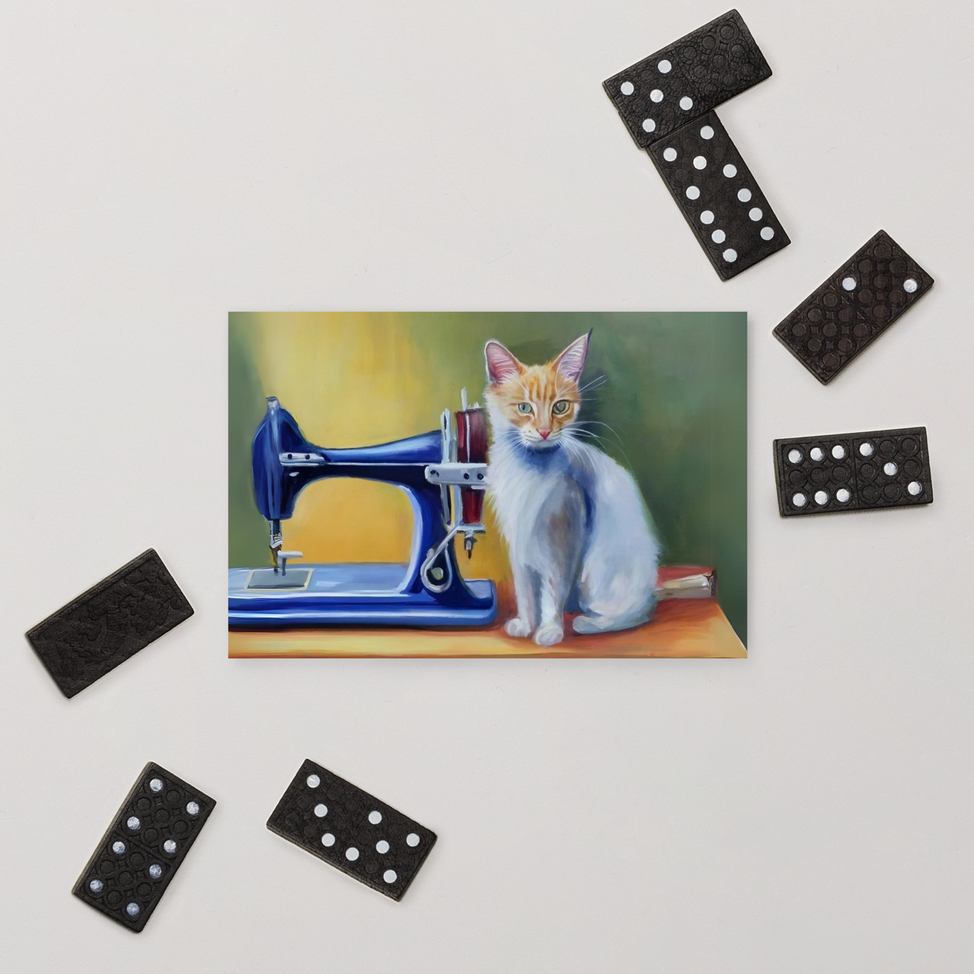 Post Card with "Sewing Cat" design - The Perfect addition to a gift or a thoughtful written note to a friend.