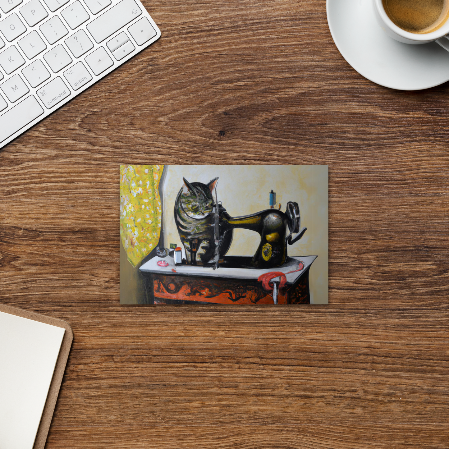 Post Card with "Sewing Cat" design - The Perfect addition to a gift or a thoughtful written note to a friend.