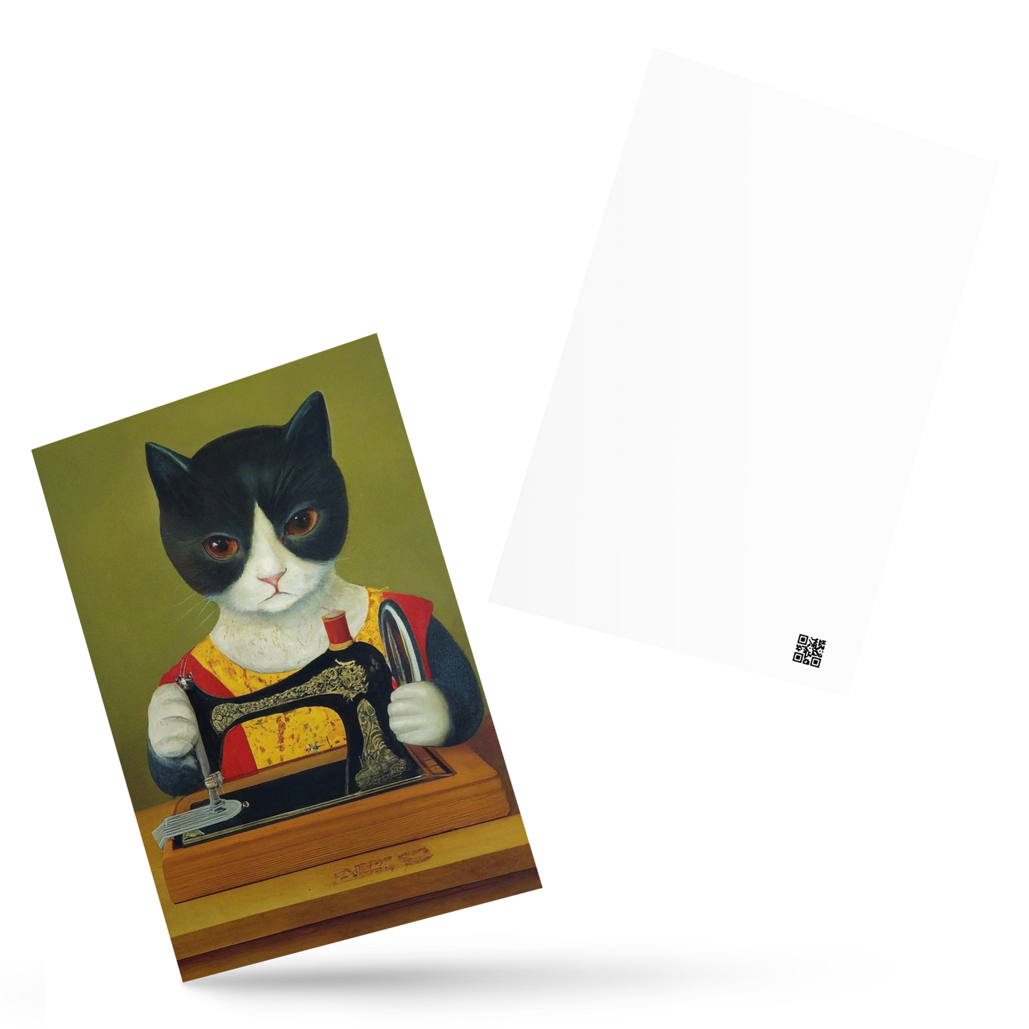 Post Card with "Sewing Cat" design - The Perfect gift for people who love to sew