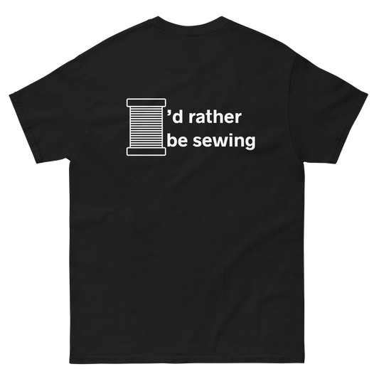 Men's T-shirt with "I'd Rather be Sewing" design – The Perfect Gift for People who Love to Sew