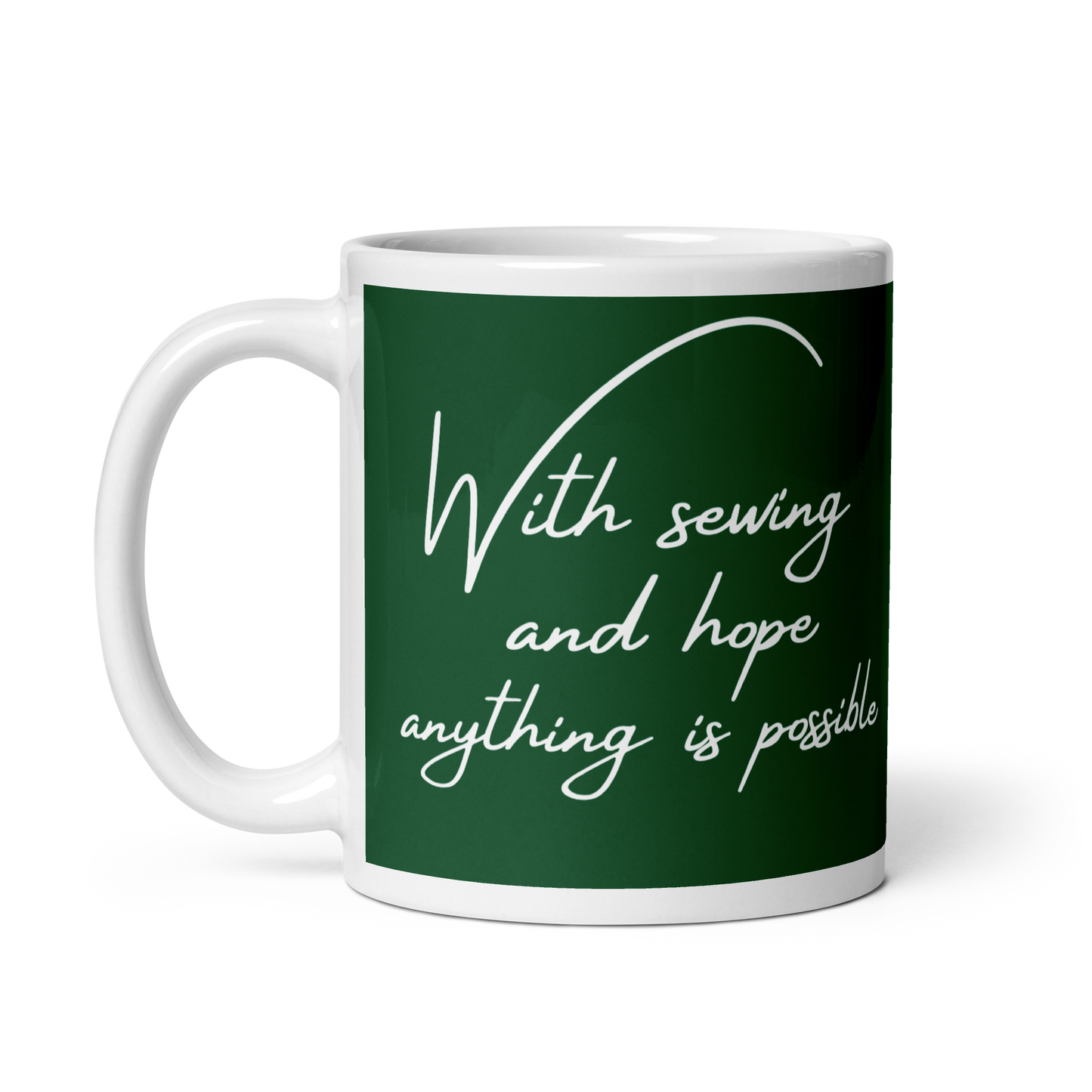 Sewing And Hope Design Forest Green Mug