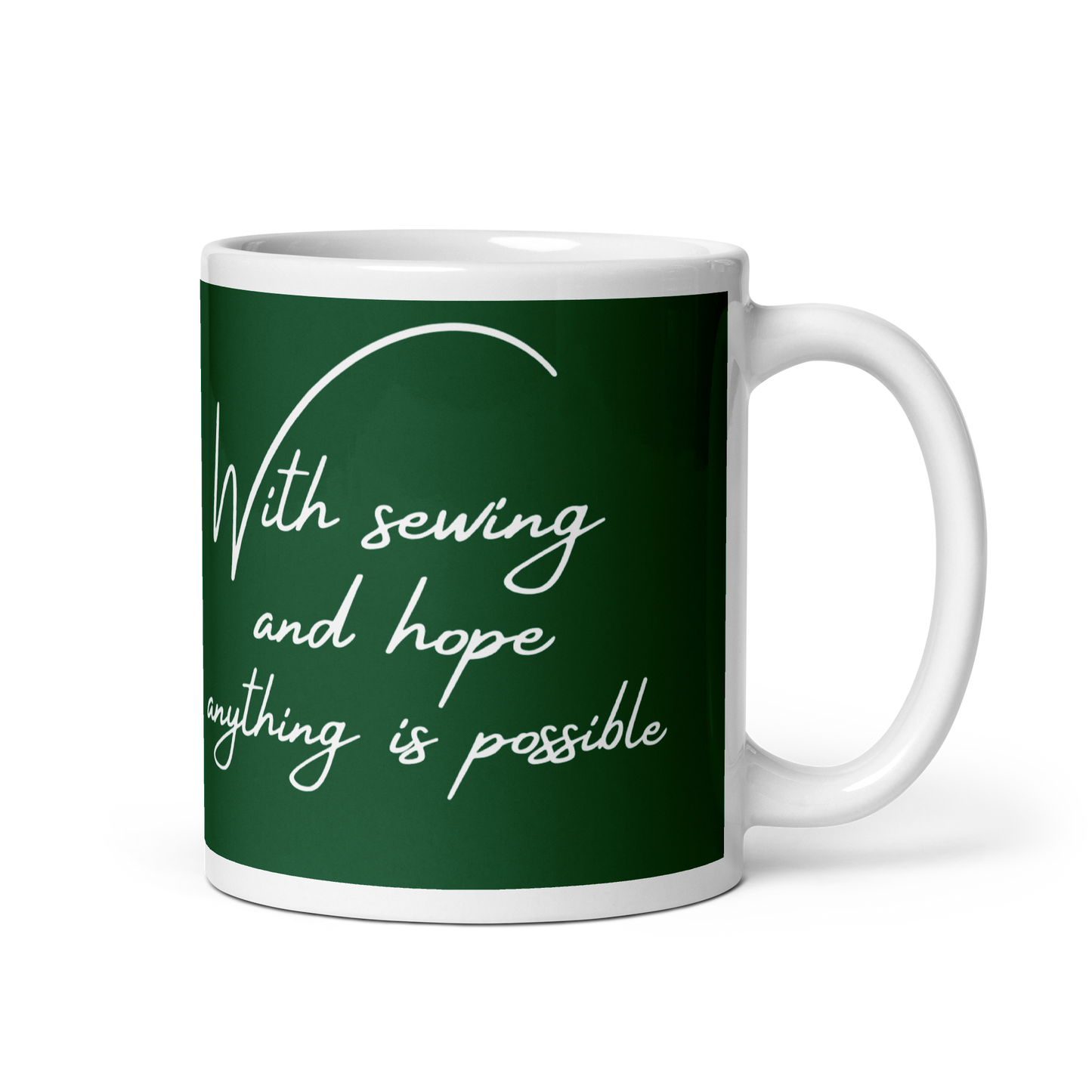 Sewing And Hope Design Forest Green Mug