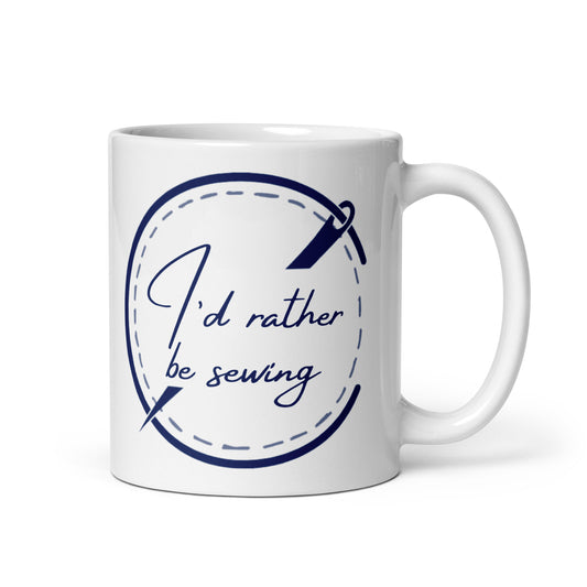 I'd Rather be Sewing Badge Mug