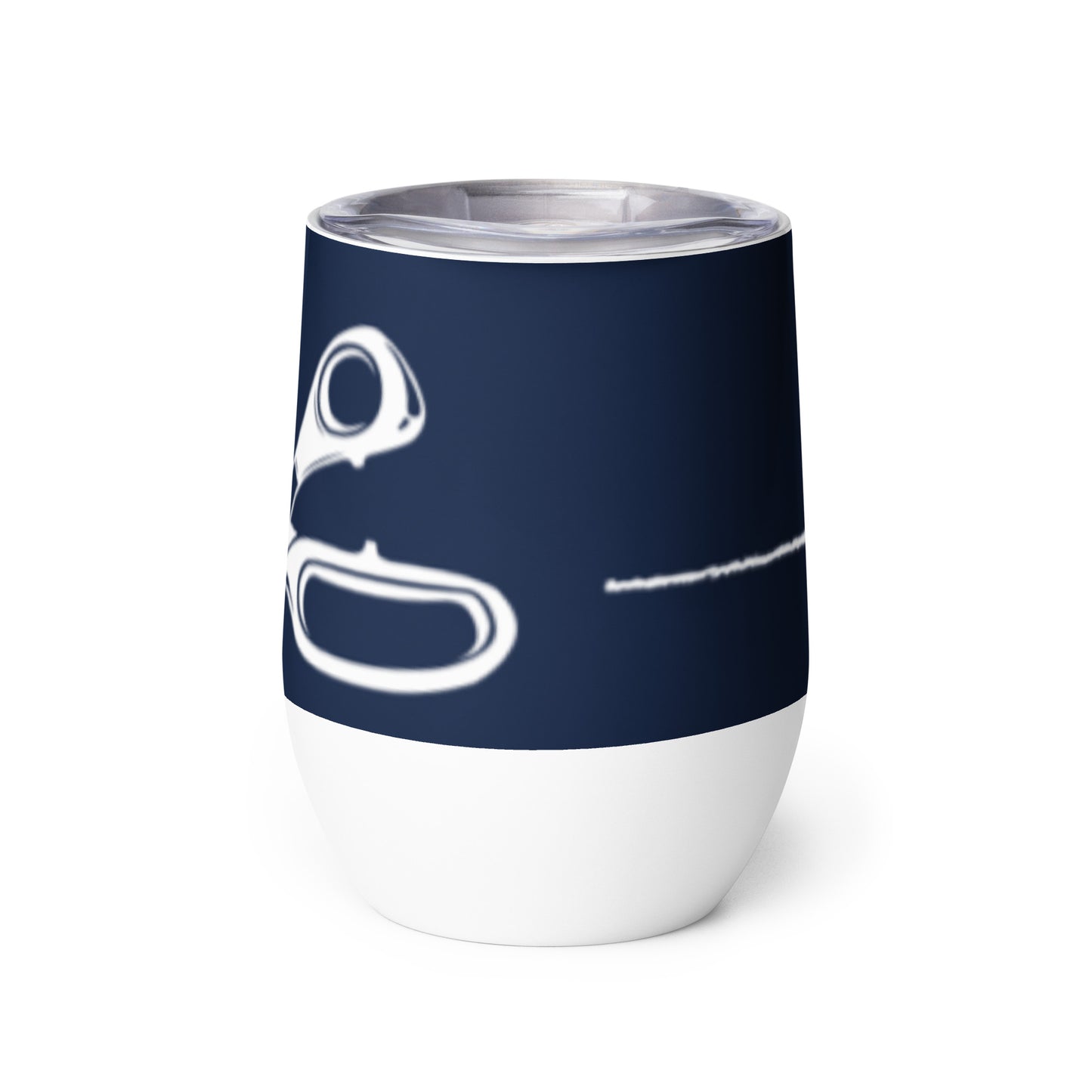 Navy Wine Tumbler with "Geometric Scissor" Graphic - The Perfect Gift for People who Love to Sew