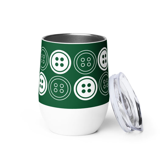 Buttons Design Green Wine Tumbler