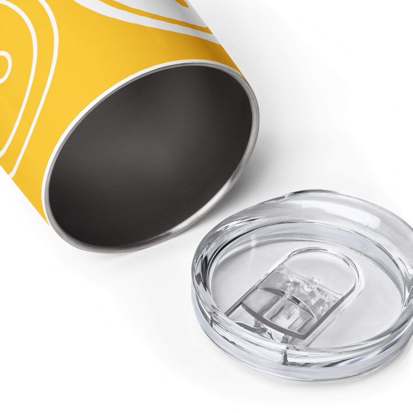 Yellow Wine Tumbler with "Big Buttons" Graphic - The Perfect Gift for People who Love to Sew