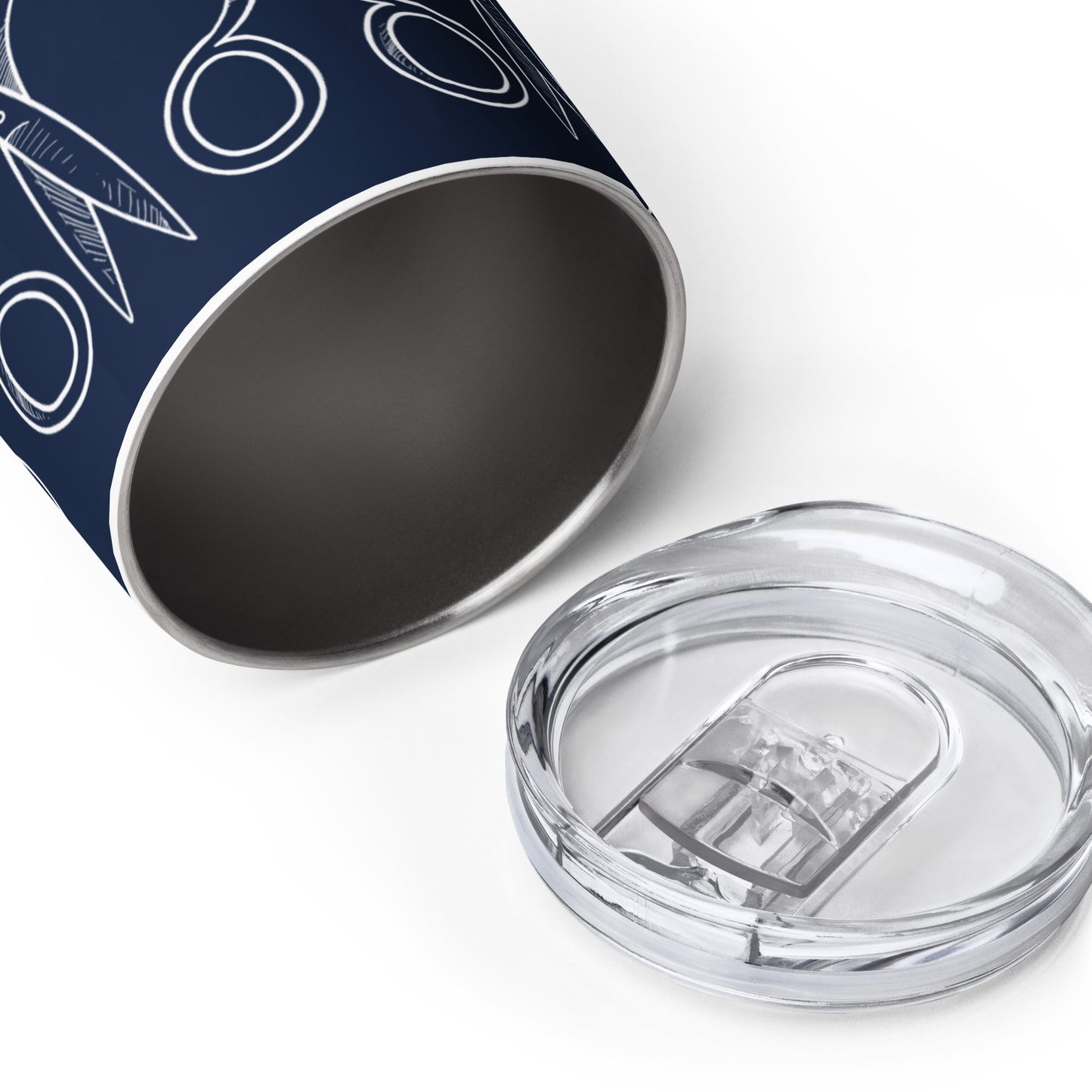 Navy Wine Tumbler with "Bold Scissor" Graphic - The Perfect Gift for People who Love to Sew