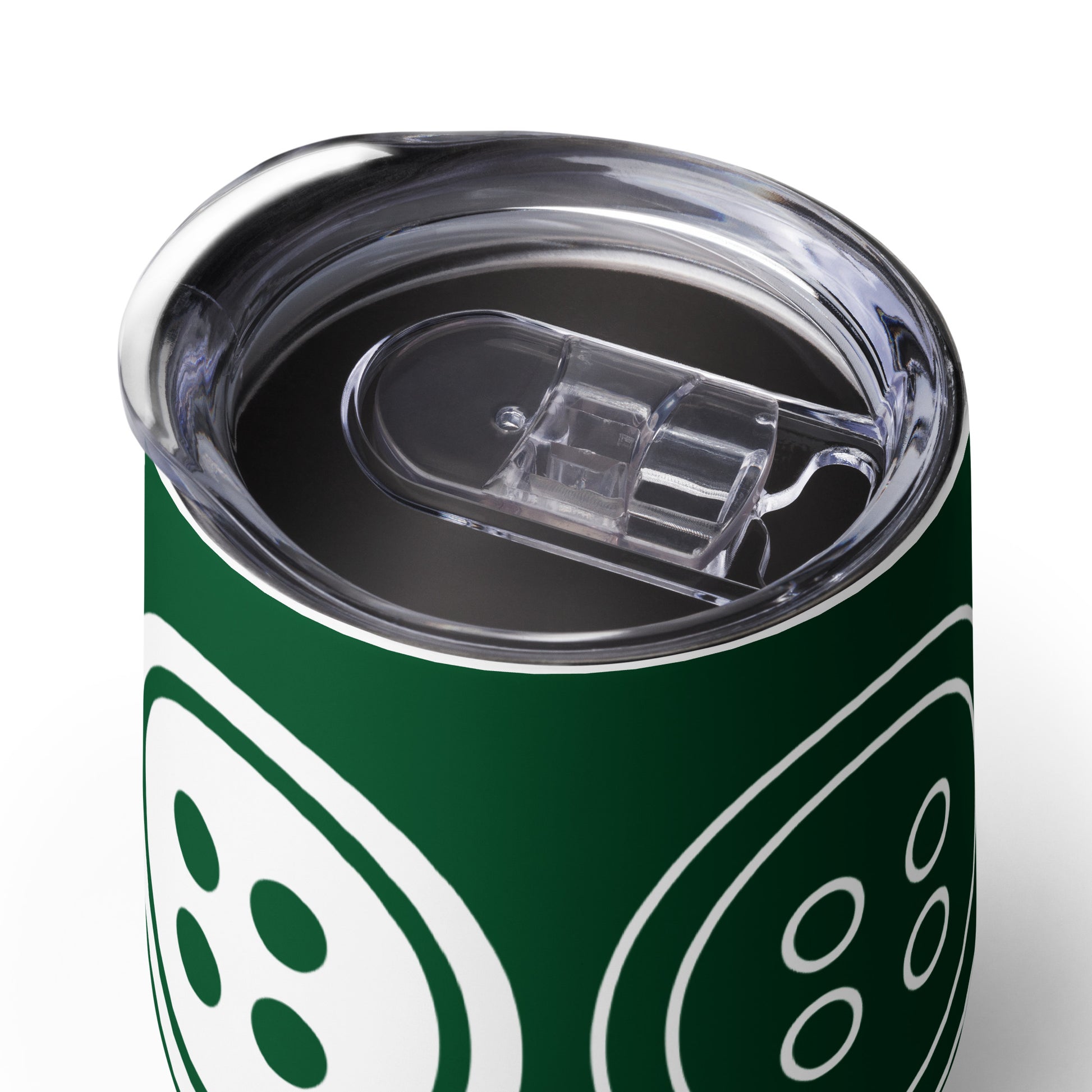 Green Wine Tumbler with "Big Buttons" Graphic - The Perfect Gift for People who Love to Sew