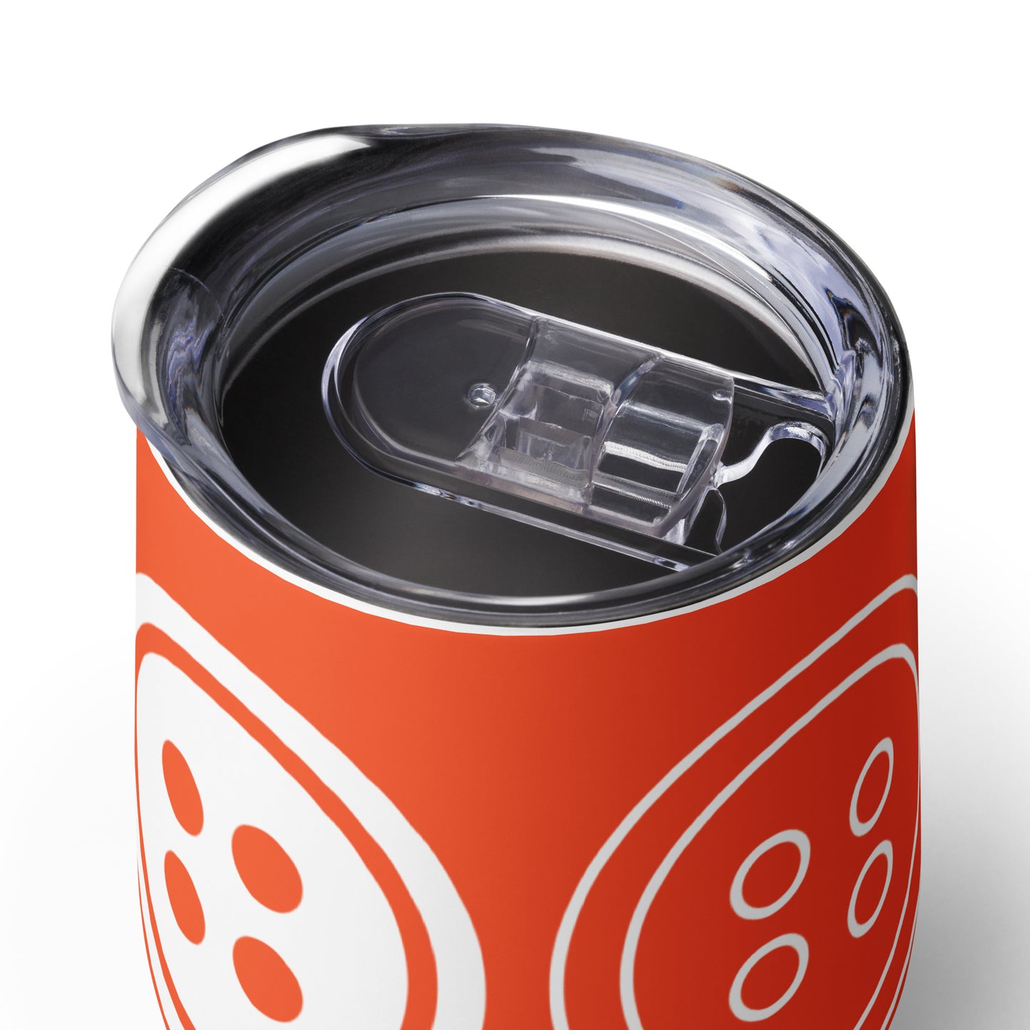 Orange Wine Tumbler with "Big Buttons" Graphic - The Perfect Gift for People who Love to Sew