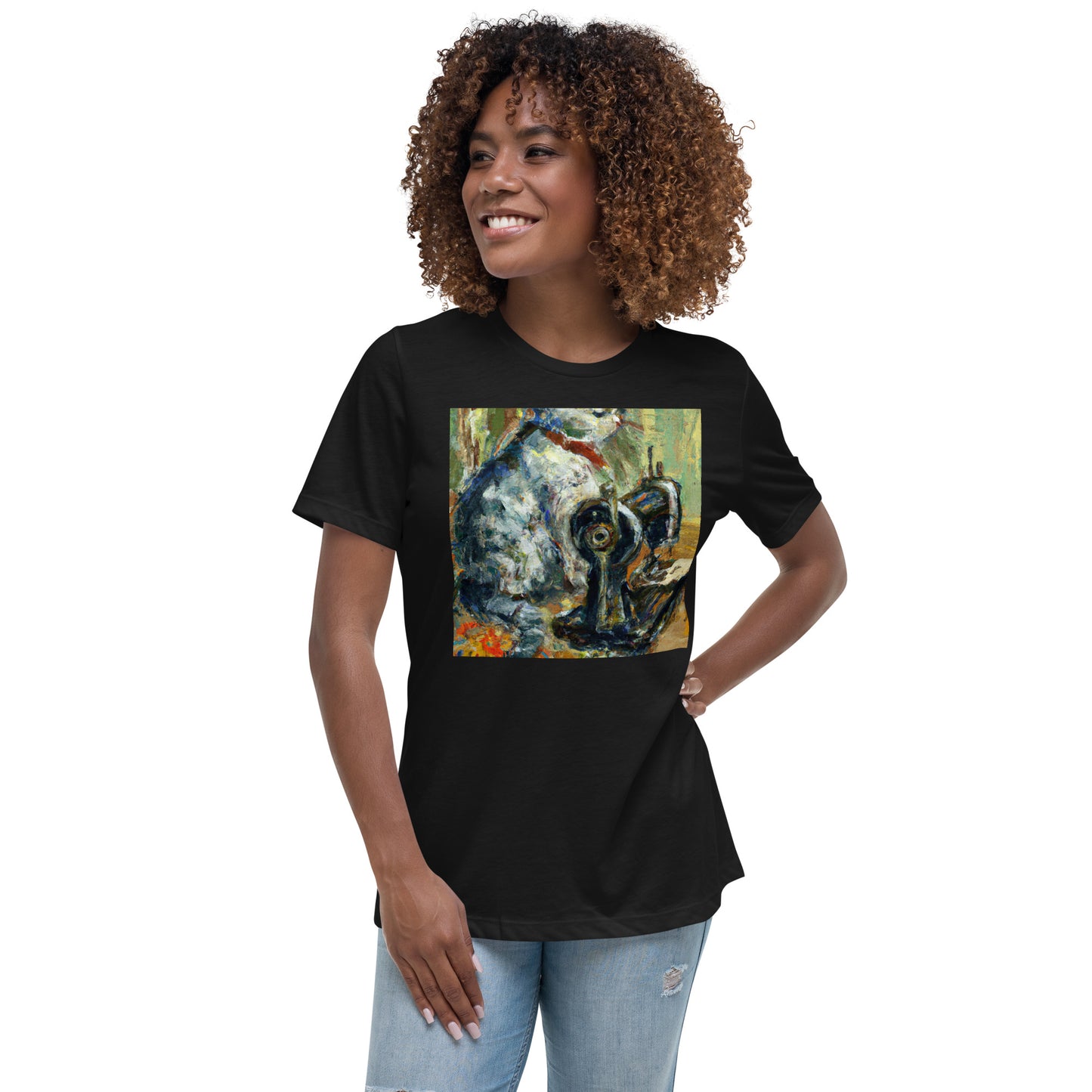 Women's T-shirt with "Sewing Cat" design – The Perfect Gift for People who Love to Sew