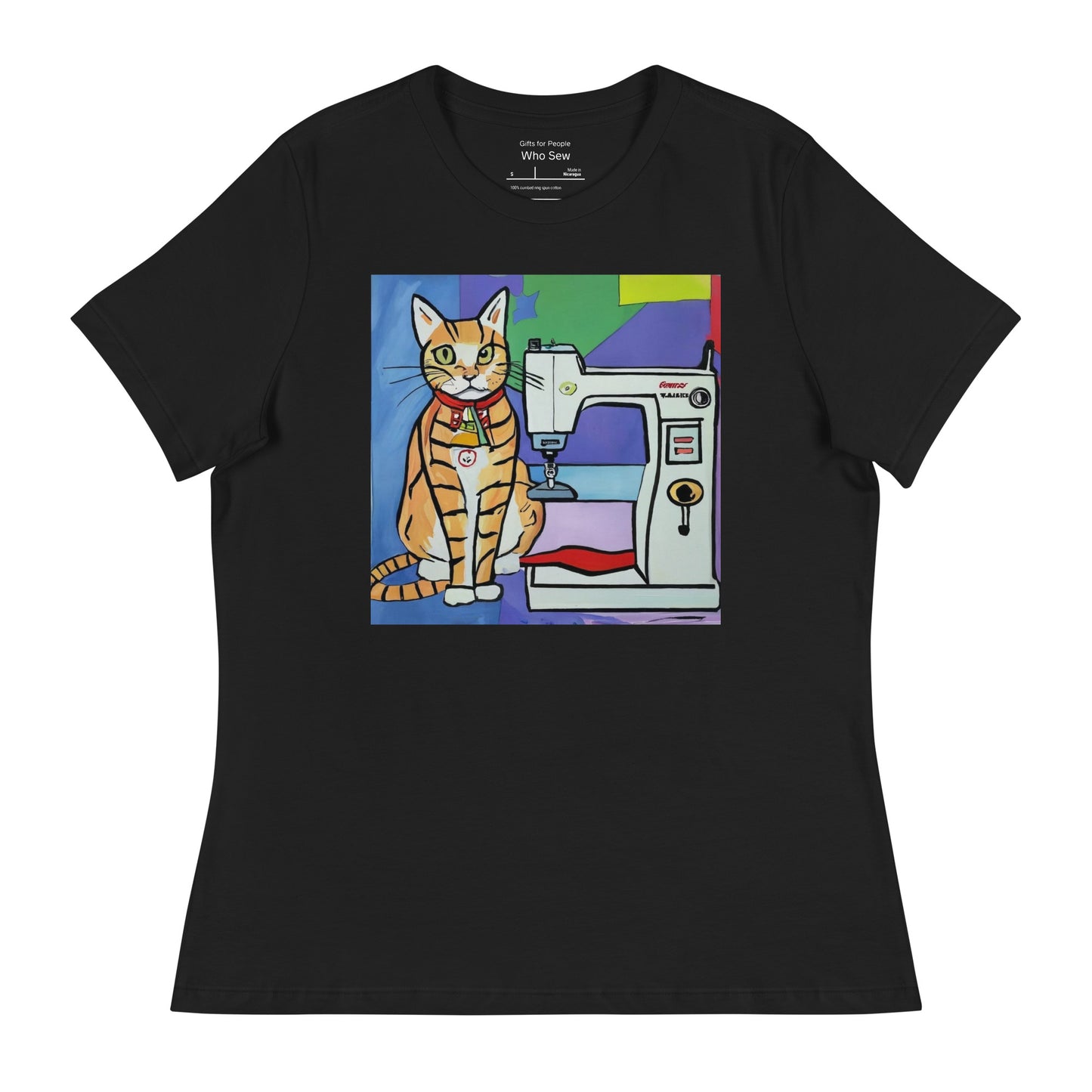 Women's T-shirt with "Sewing Cat" design – The Perfect Gift for People who Love to Sew