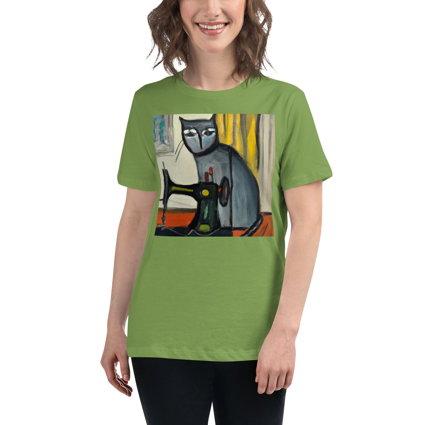 Women's T-shirt with "Sewing Cat" design – The Perfect Gift for People who Love to Sew