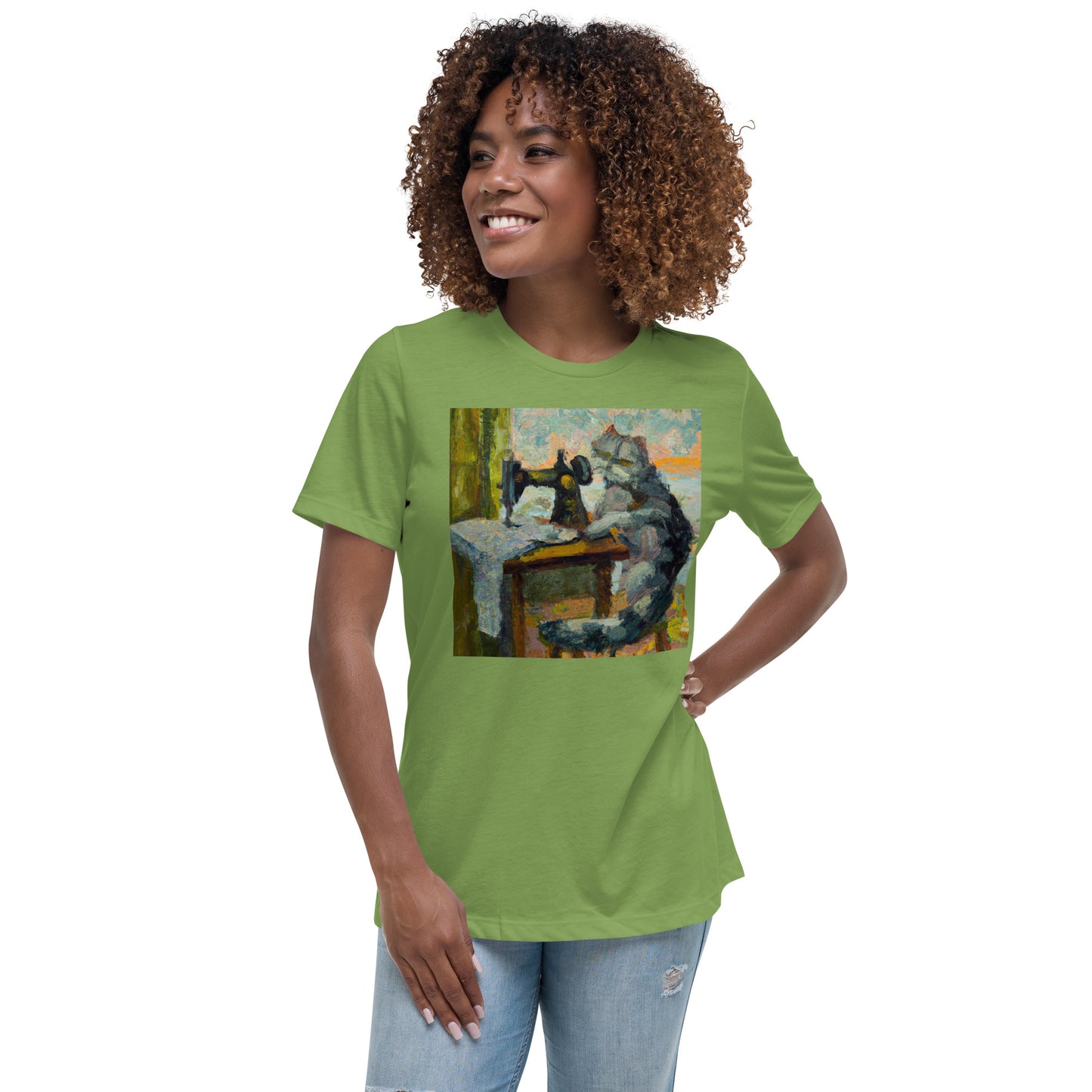 Women's T-shirt with "Sewing Cat" design – The Perfect Gift for People who Love to Sew