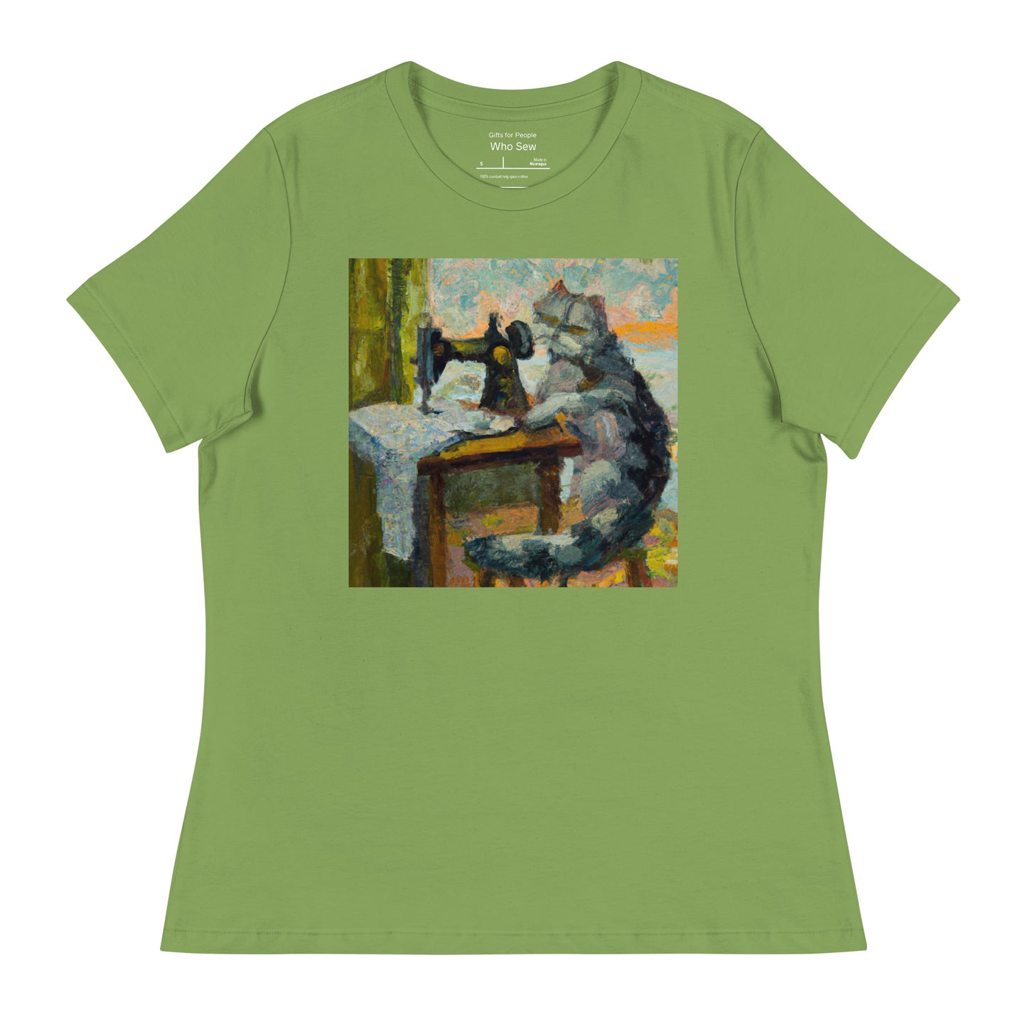 Women's T-shirt with "Sewing Cat" design – The Perfect Gift for People who Love to Sew