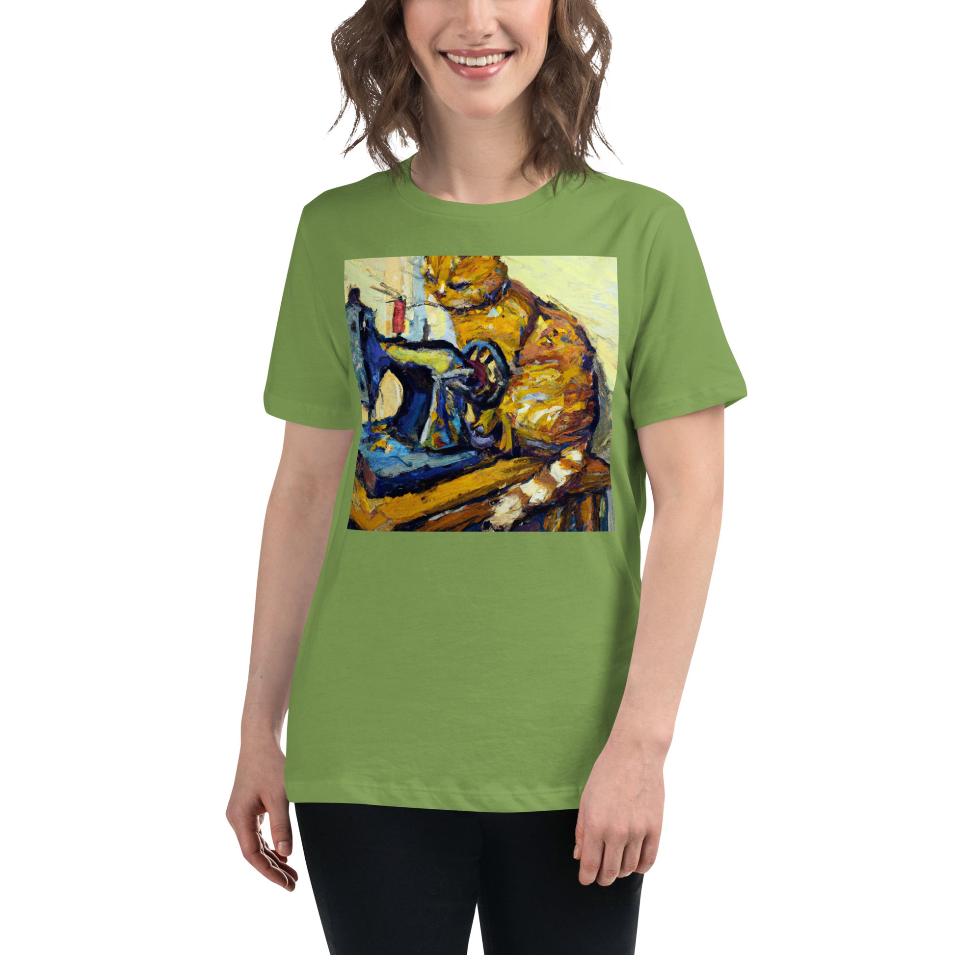 Women's T-shirt with "Sewing Cat" design – The Perfect Gift for People who Love to Sew