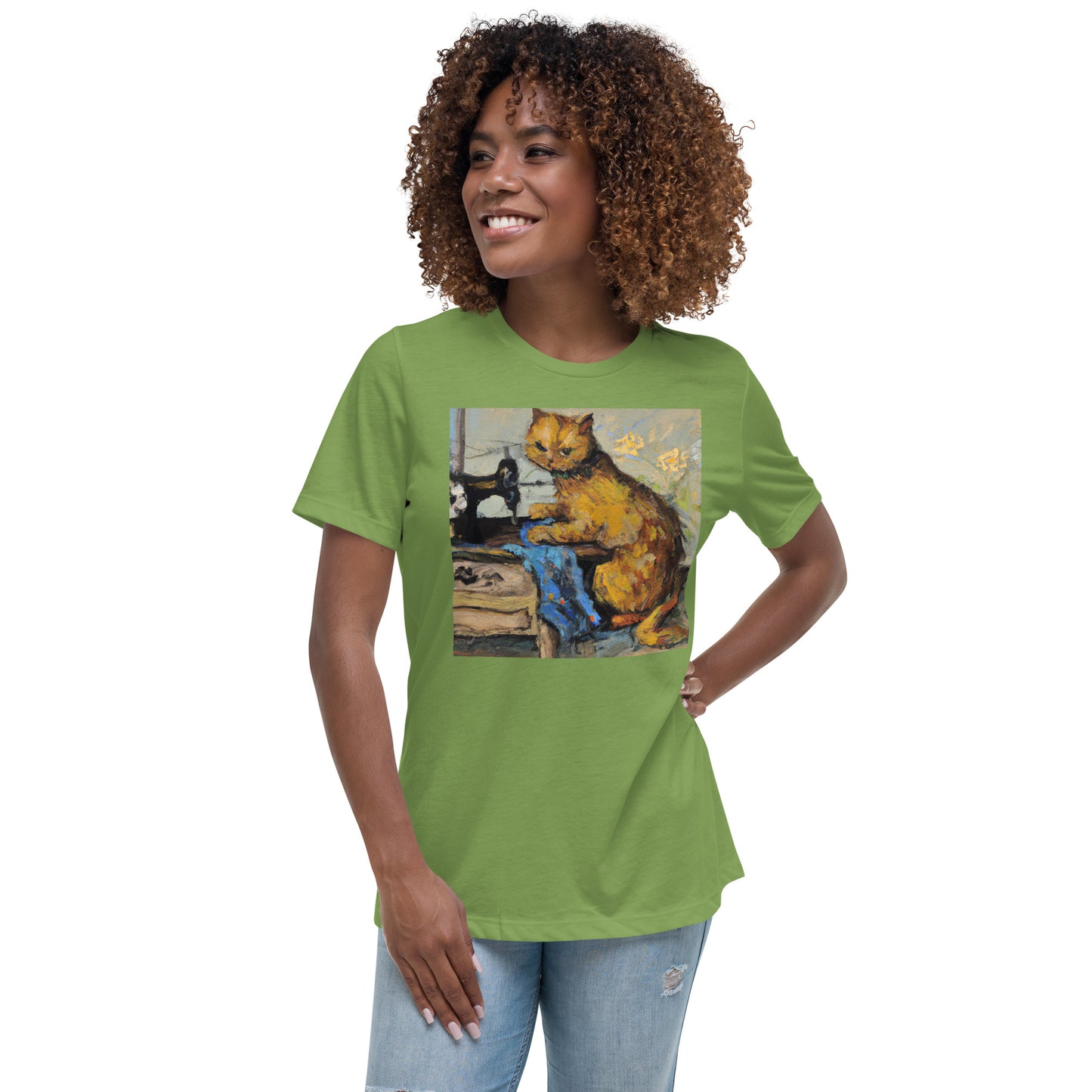 Women's T-shirt with "Sewing Cat" design – The Perfect Gift for People who Love to Sew