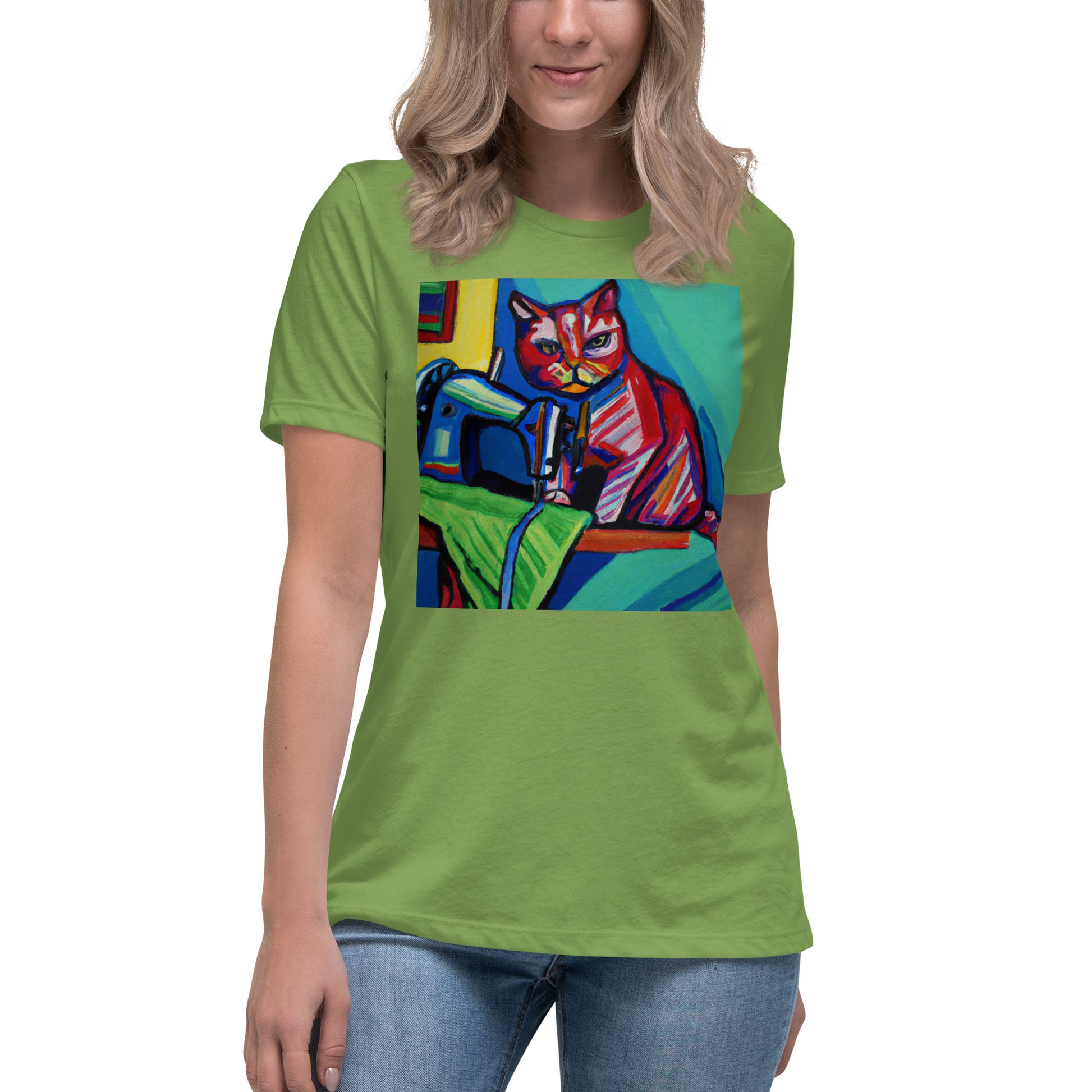 Women's T-shirt with "Sewing Cat" design – The Perfect Gift for People who Love to Sew