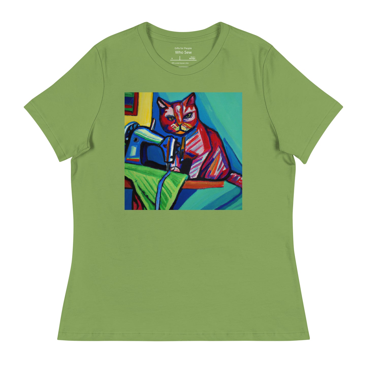 Women's T-shirt with "Sewing Cat" design – The Perfect Gift for People who Love to Sew