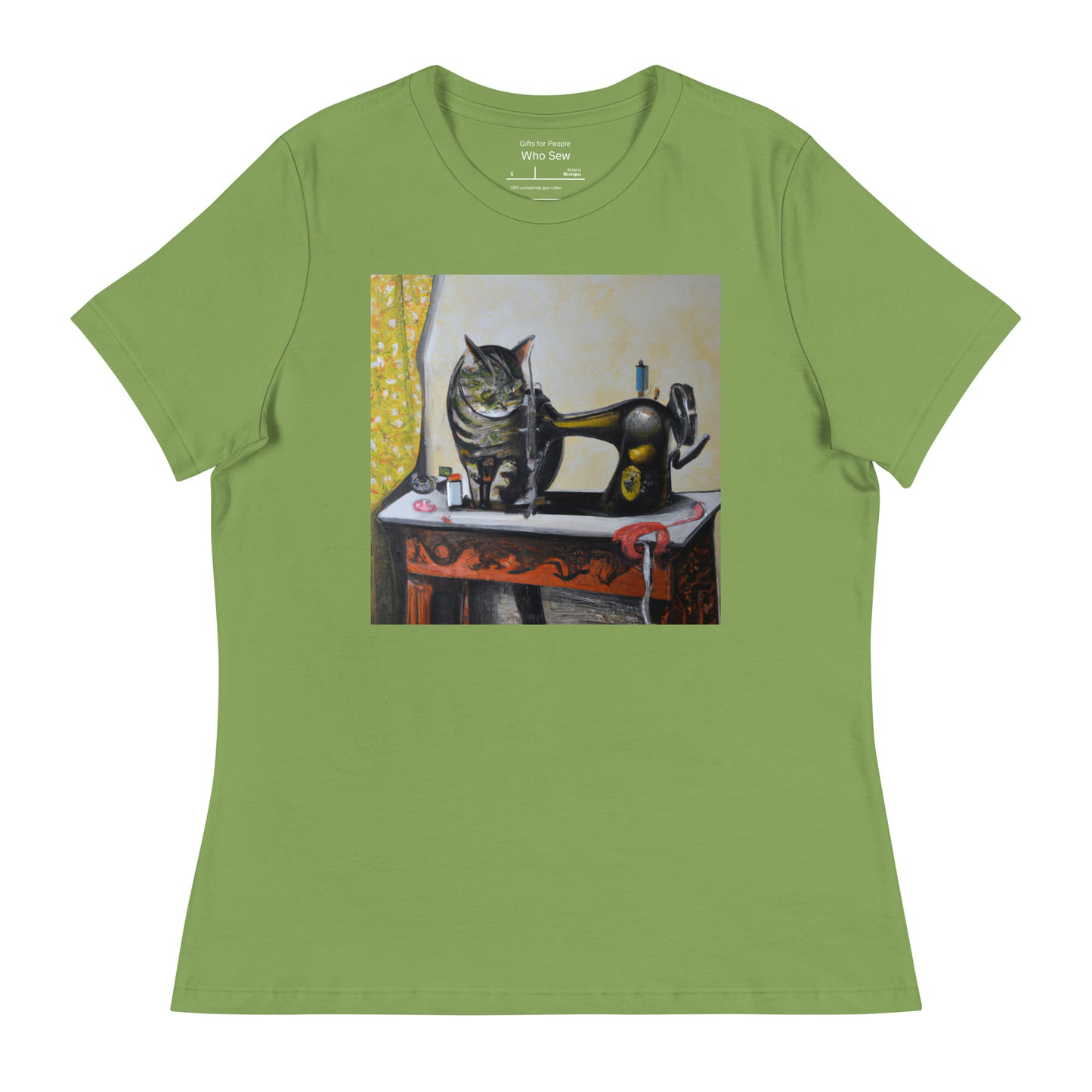 Women's T-shirt with "Sewing Cat" design – The Perfect Gift for People who Love to Sew