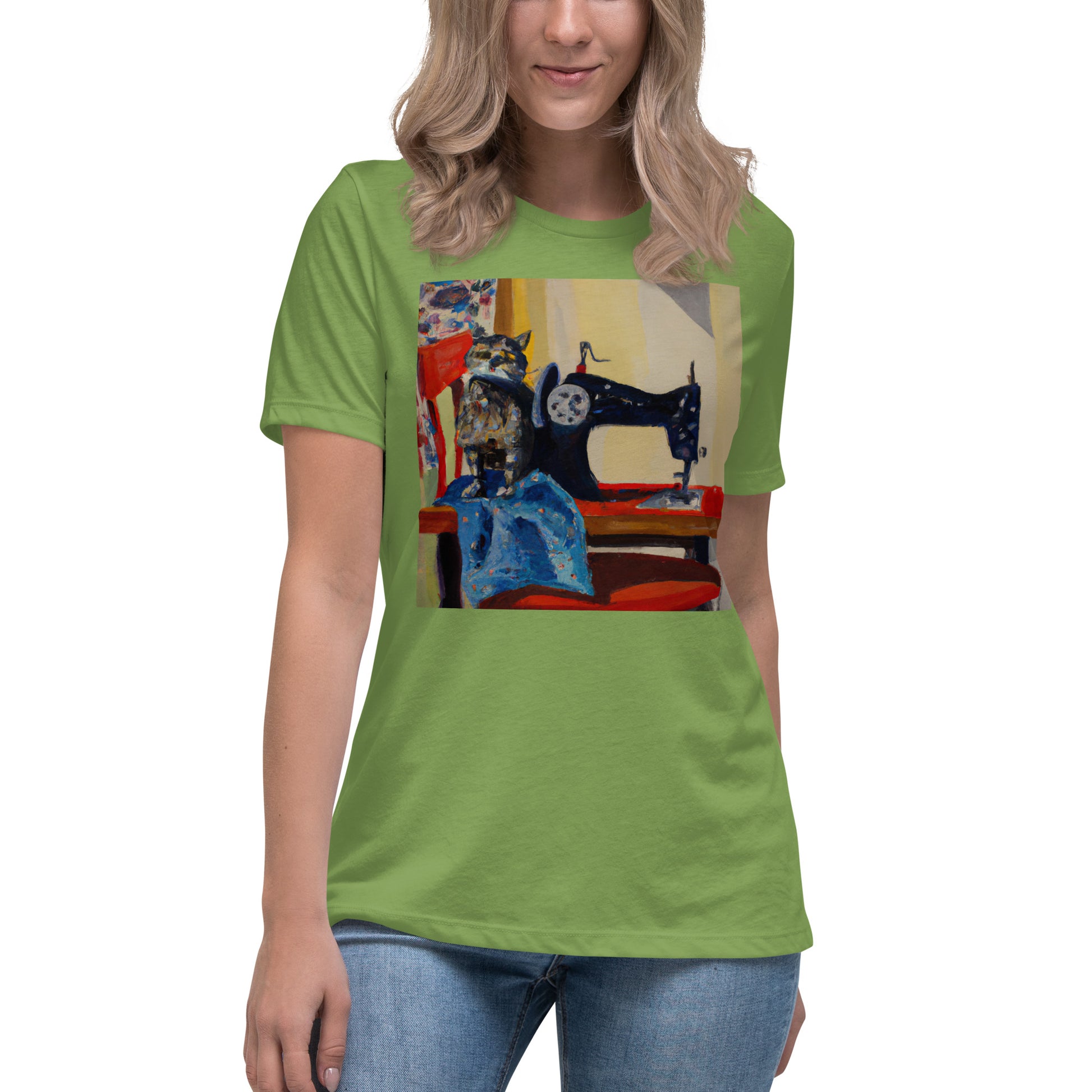 Women's T-shirt with "Sewing Cat" design – The Perfect Gift for People who Love to Sew