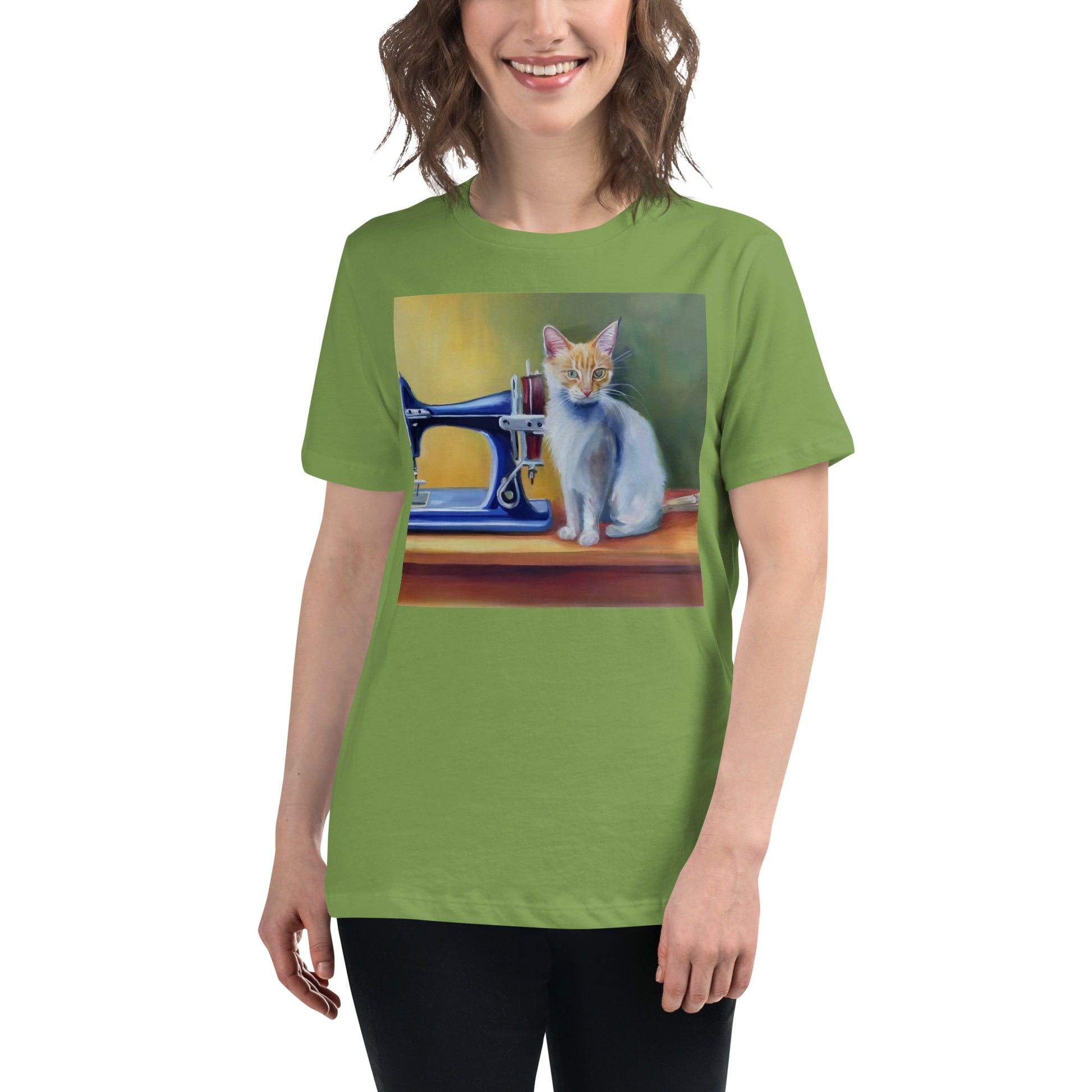 Women's T-shirt with "Sewing Cat" design – The Perfect Gift for People who Love to Sew