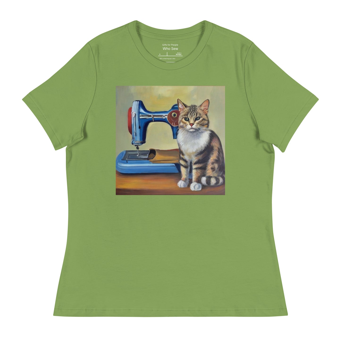 Women's T-shirt with "Sewing Cat" design – The Perfect Gift for People who Love to Sew