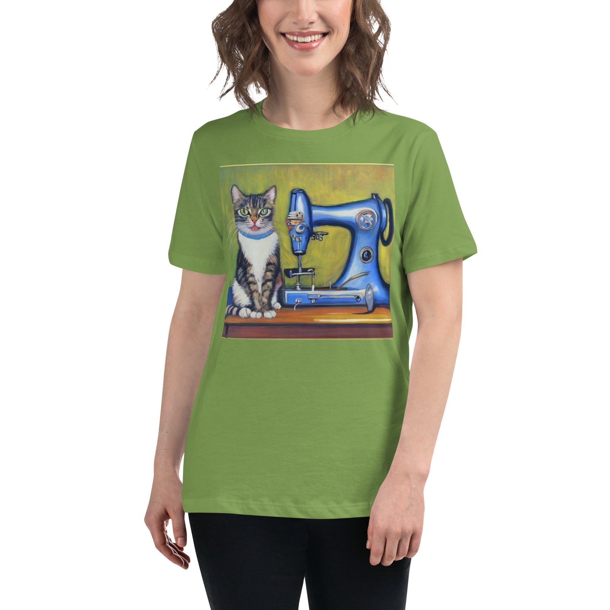 Women's T-shirt with "Sewing Cat" design – The Perfect Gift for People who Love to Sew