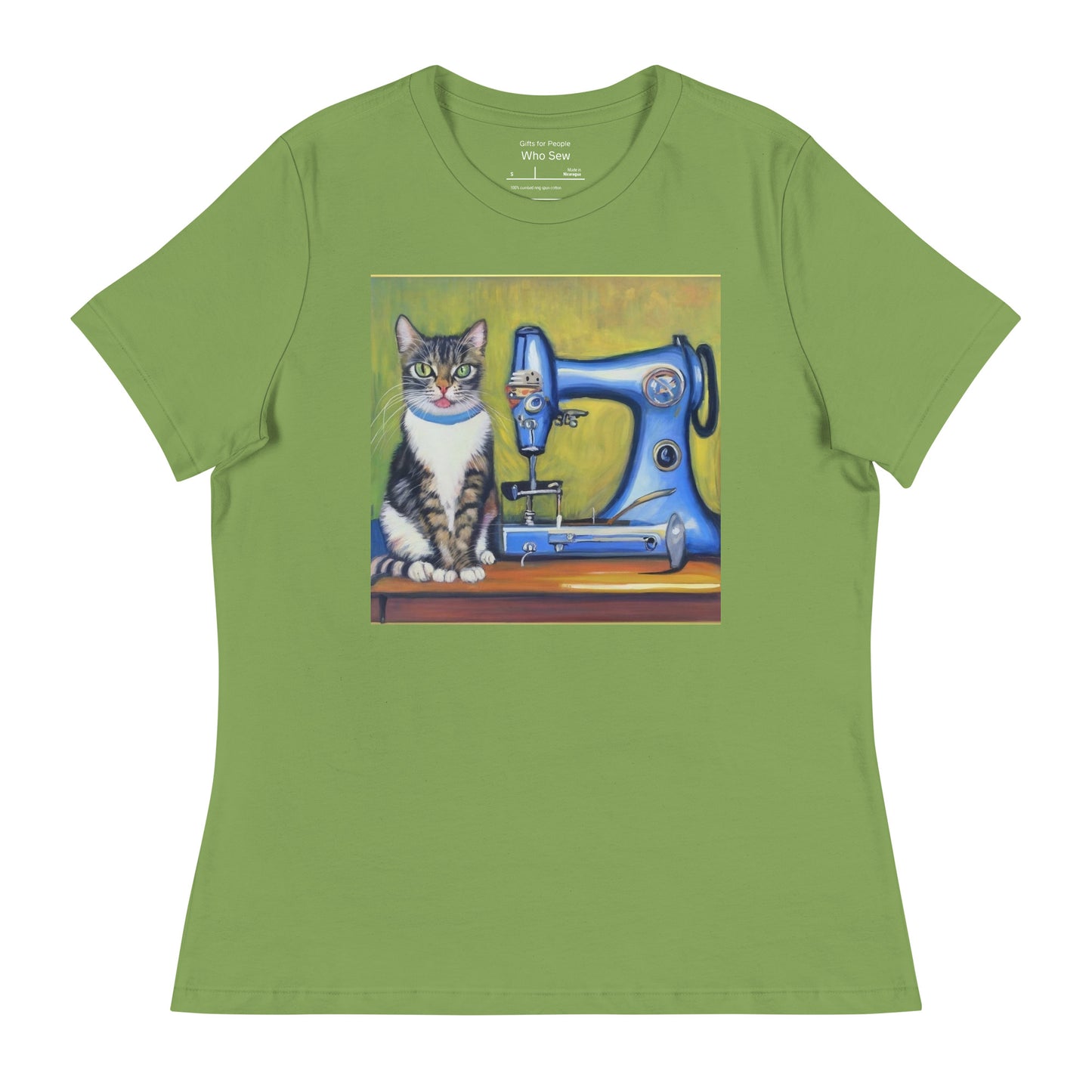 Women's T-shirt with "Sewing Cat" design – The Perfect Gift for People who Love to Sew