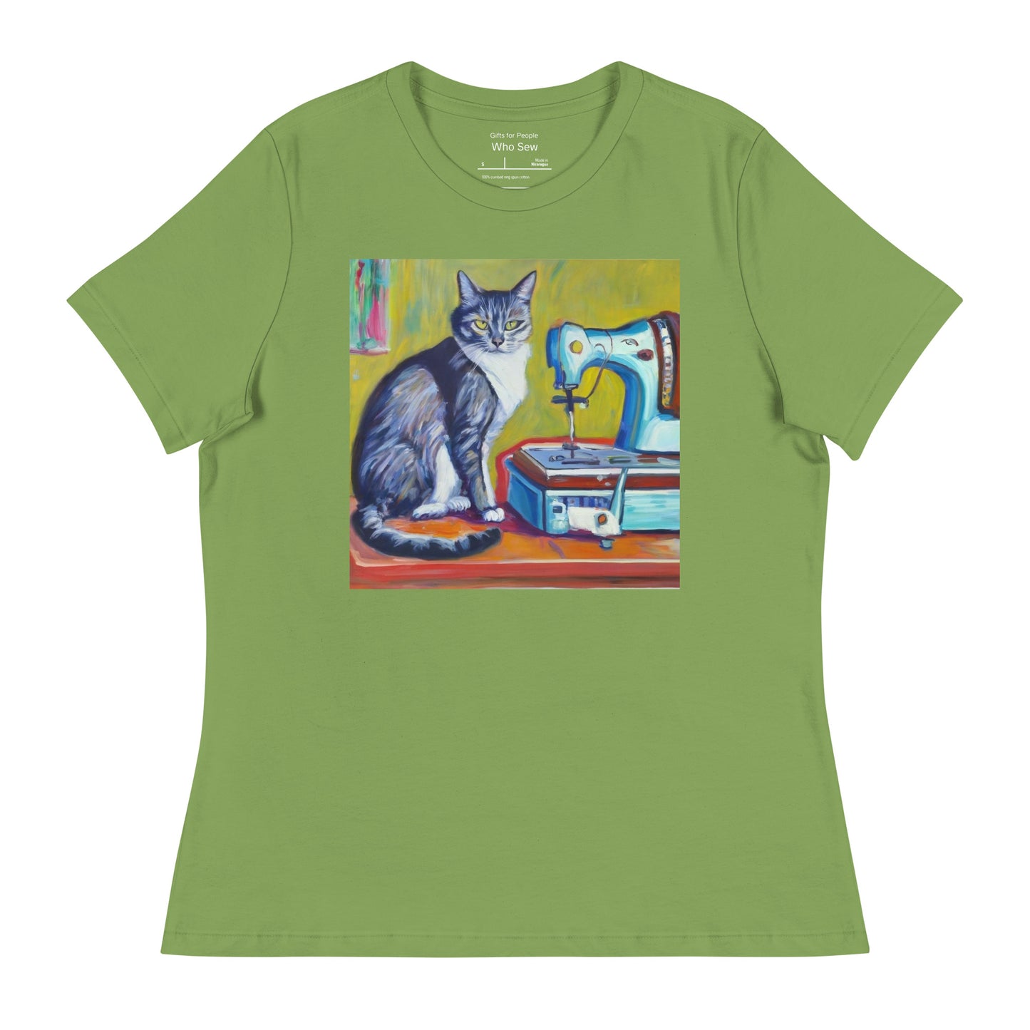 Women's T-shirt with "Sewing Cat" design – The Perfect Gift for People who Love to Sew