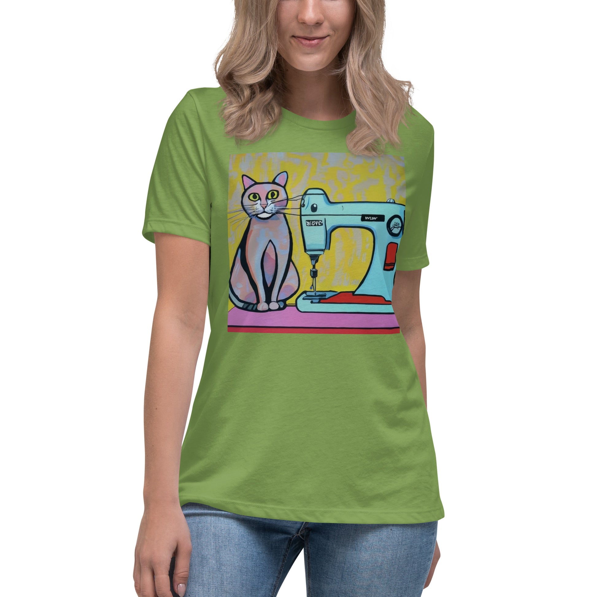 Women's T-shirt with "Sewing Cat" design – The Perfect Gift for People who Love to Sew