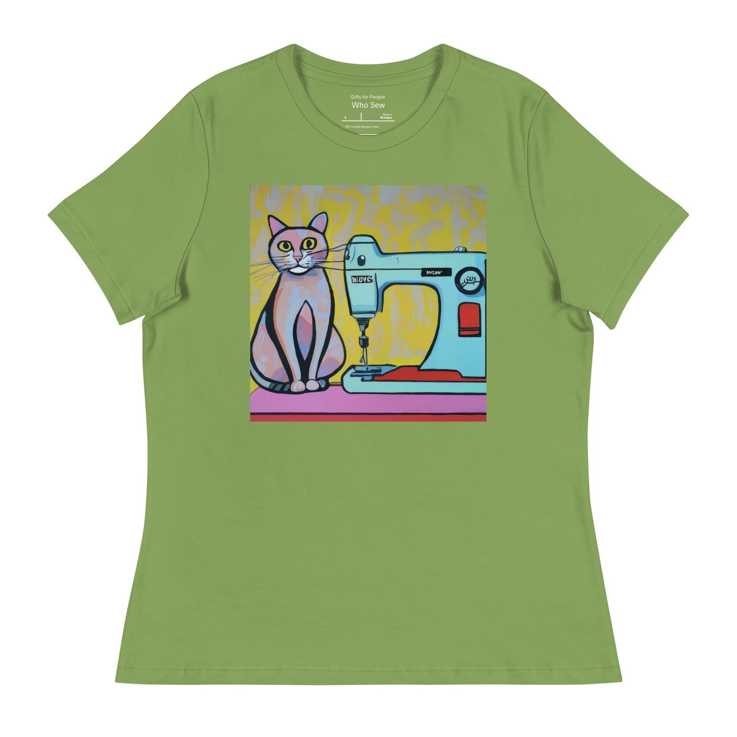 Women's T-shirt with "Sewing Cat" design – The Perfect Gift for People who Love to Sew