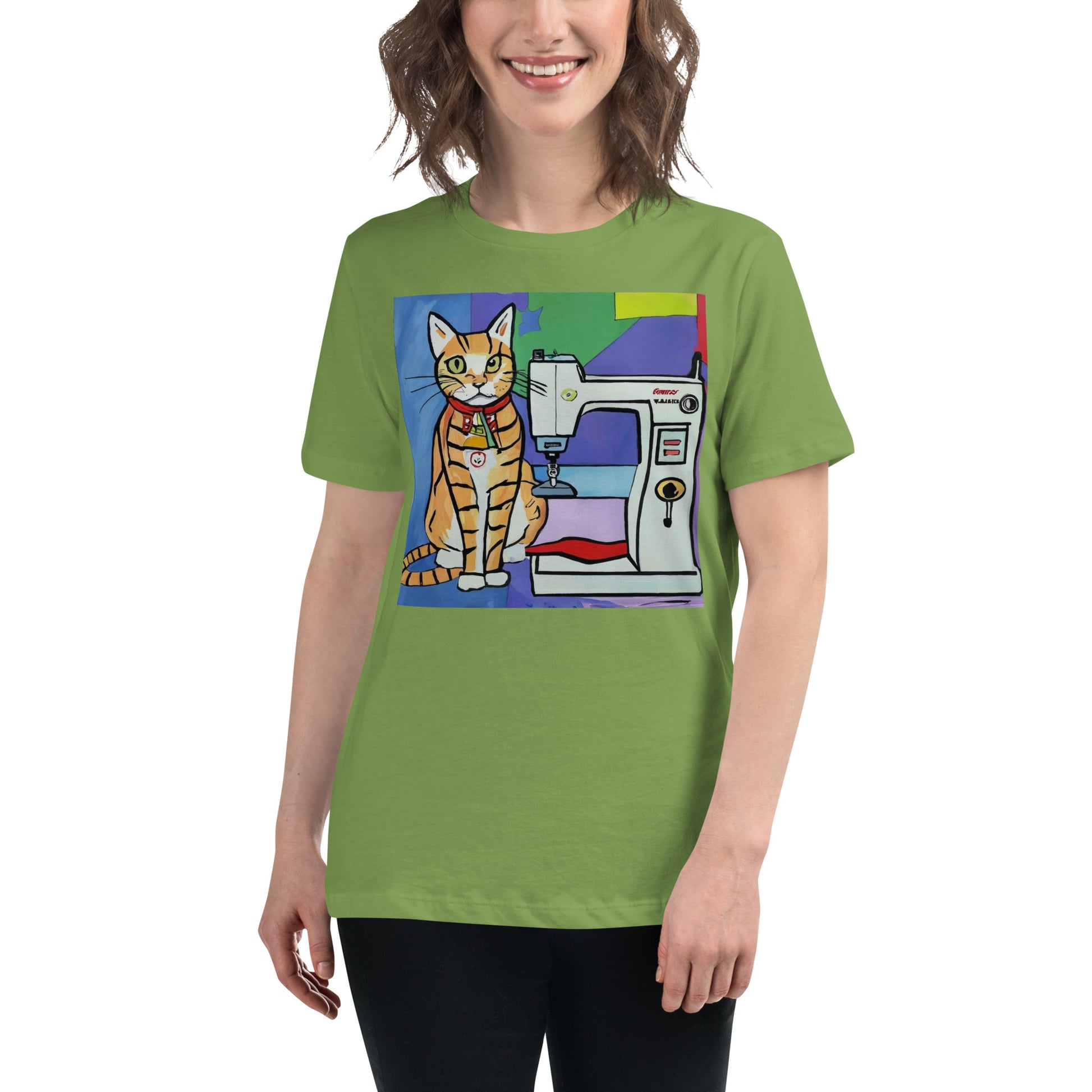 Women's T-shirt with "Sewing Cat" design – The Perfect Gift for People who Love to Sew