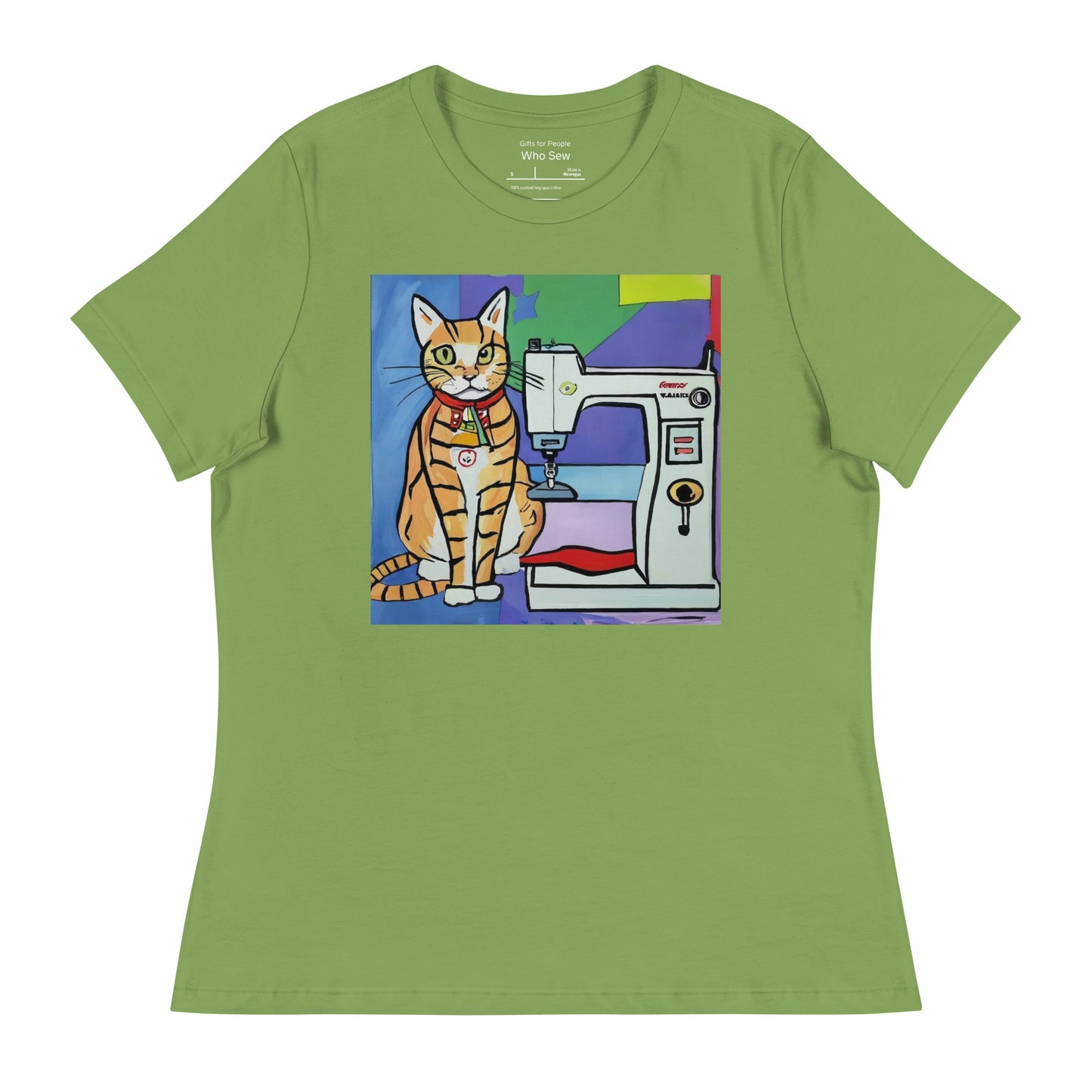 Women's T-shirt with "Sewing Cat" design – The Perfect Gift for People who Love to Sew