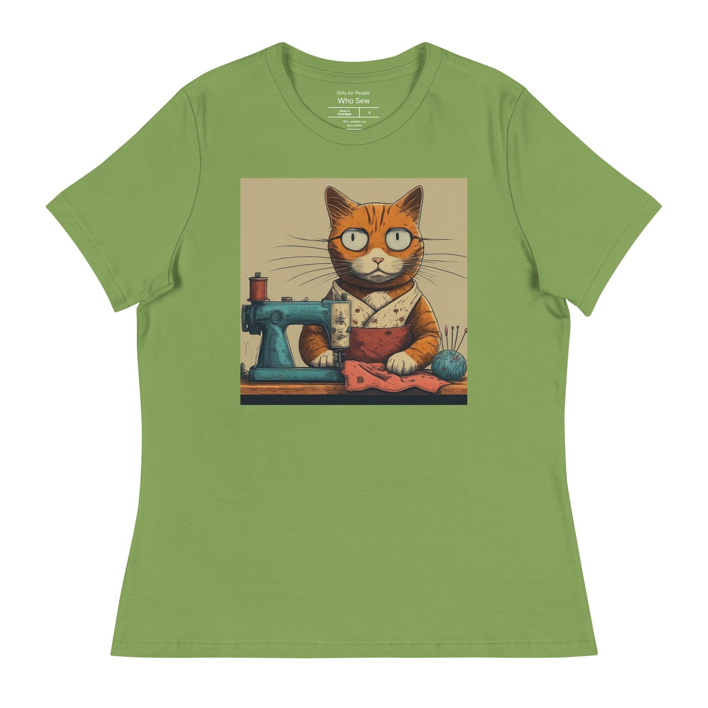 Women's T-shirt with "Sewing Cat" design – The Perfect Gift for People who Love to Sew