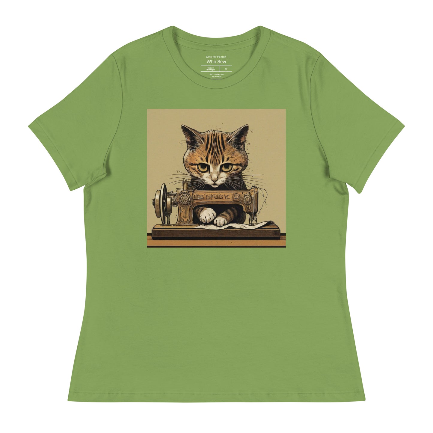 Women's T-shirt with "Sewing Cat" design – The Perfect Gift for People who Love to Sew