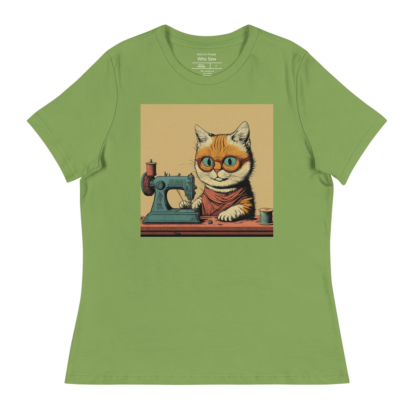 Women's T-shirt with "Sewing Cat" design – The Perfect Gift for People who Love to Sew