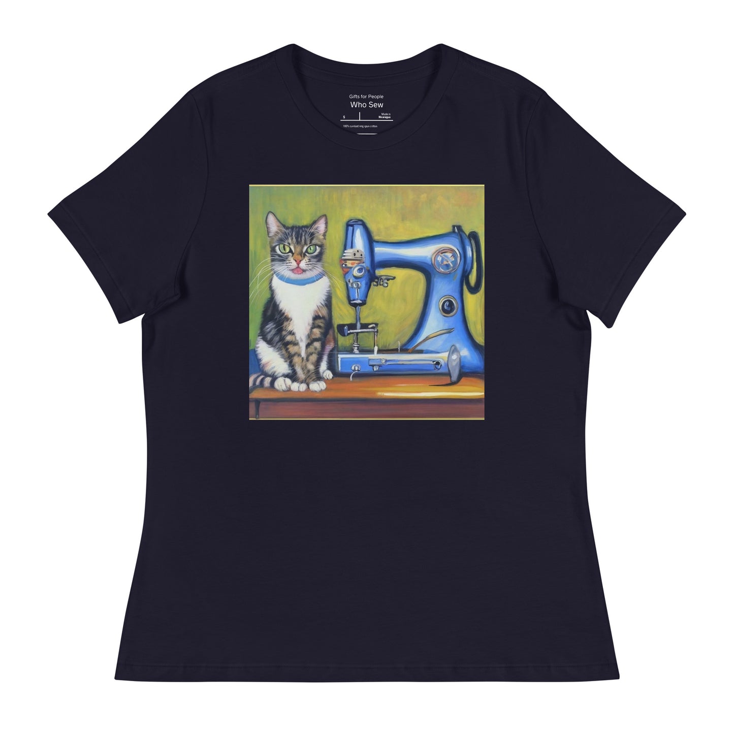 Women's T-shirt with "Sewing Cat" design – The Perfect Gift for People who Love to Sew