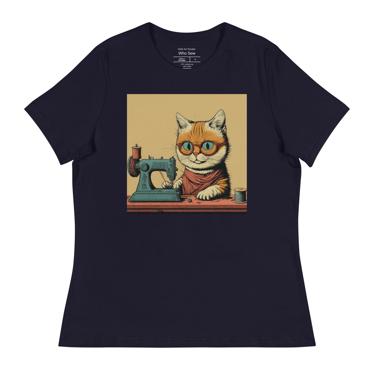 Women's T-shirt with "Sewing Cat" design – The Perfect Gift for People who Love to Sew