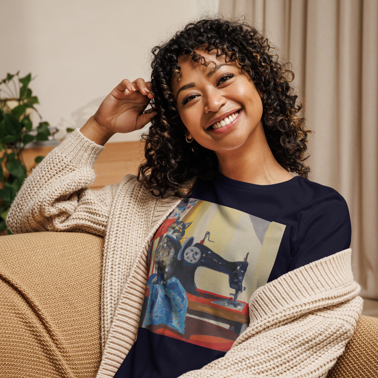 Sewing Cat 2 Graphic Women's T-shirt