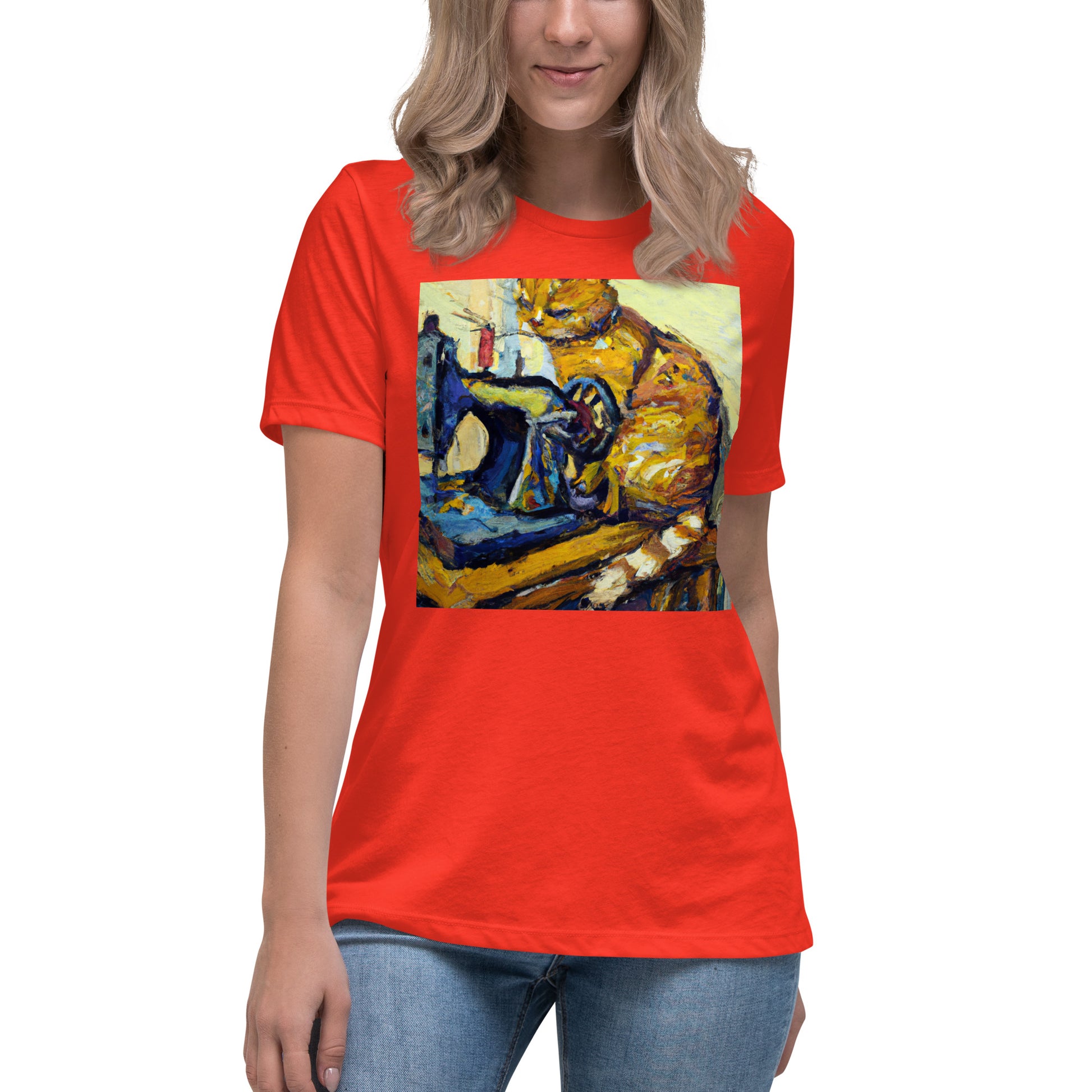 Women's T-shirt with "Sewing Cat" design – The Perfect Gift for People who Love to Sew