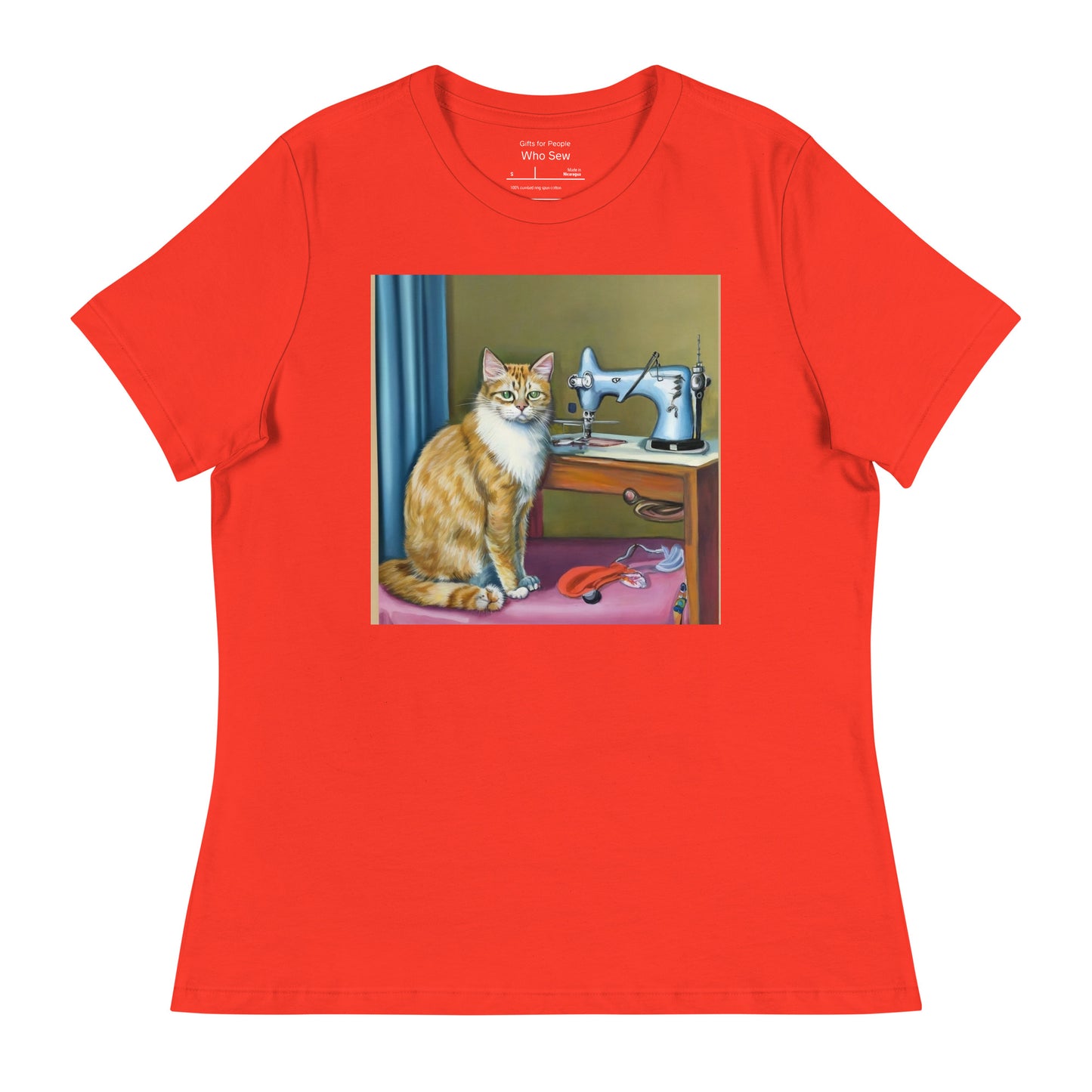 Women's T-shirt with "Sewing Cat" design – The Perfect Gift for People who Love to Sew