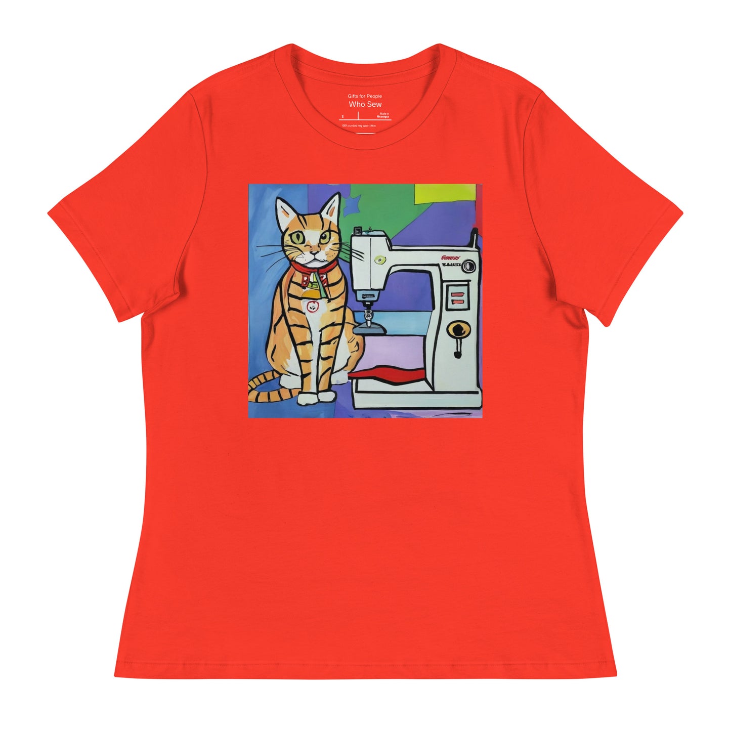 Women's T-shirt with "Sewing Cat" design – The Perfect Gift for People who Love to Sew