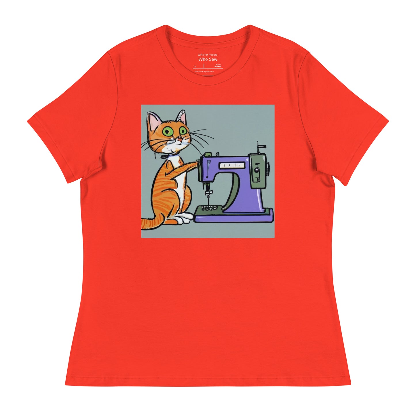 Women's T-shirt with "Sewing Cat" design – The Perfect Gift for People who Love to Sew